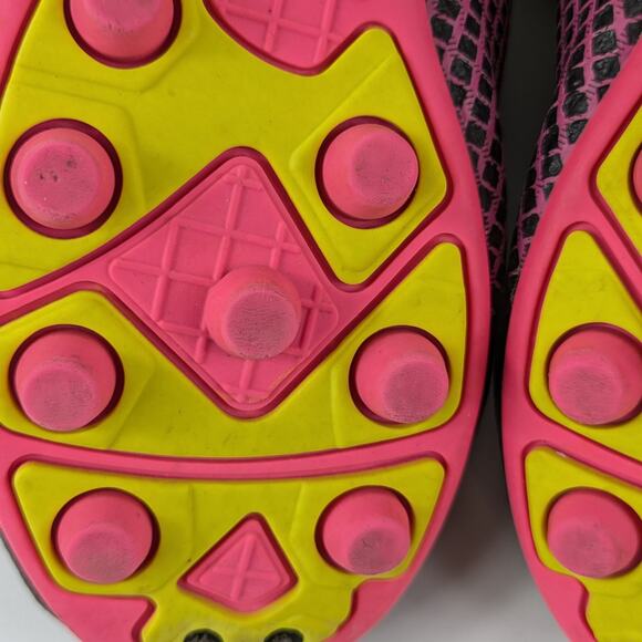 Girls Soccer Cleats Size 12 Lotto Forza Elite 3 JR Neon Pink Yellow 80s Bright - Picture 8 of 16